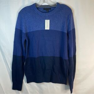 BANANA REPUBLIC merino wool crew neck sweater blue shades small knit